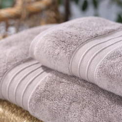 Хавлия за лице Aquasoft 100% памук, 50х90, сиво-розов цвят
