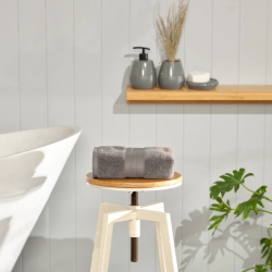 Хавлия за лице Karaca Home Aquasoft oт 100% мек и попиващ памук, цвят антрацит