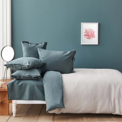 Луксозен двулицев единичен спален комплект Nautica Home, от памучен муселин, 2 части, в цвят зелено и екрю