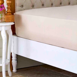 Двоен чаршаф с ластик Karaca Home oт 100% висококачествен и мек памук в бежов цвят, размер 160х200+30