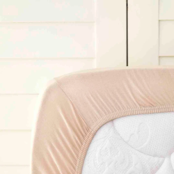 Двоен чаршаф с ластик Karaca Home oт 100% висококачествен и мек памук в бежов цвят, размер 160х200+30