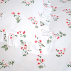 Двоен спален комплект с пике Karaca Home от 5 части, 100% мек и качествен памук, флорален дизайн