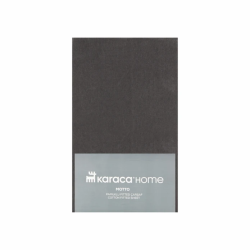 Двоен чаршаф с ластик Karaca Home от 100% висококачествен и мек памук, цвят антрацит, размери 160х200+30