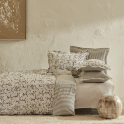 Двоен спален комплект Karaca Home Ivy Cotton от 4 части, 100% мек и качествен памук, цвят каки