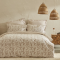 Двоен спален комплект Karaca Home Ivy Cotton от 4 части, 100% мек и висококачествен памук, в бежов цвят