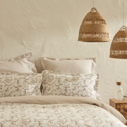 Двоен спален комплект Karaca Home Ivy Cotton от 4 части, 100% мек и висококачествен памук, в бежов цвят