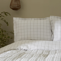 Двоен спален комплект Karaca Home Geo Cotton от 4 части, мек памук в цвят каки