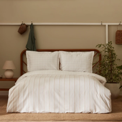 Двоен спален комплект Karaca Home Geo Cotton от 4 части, мек памук в бежов цвят