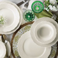 Сервиз за хранене Kütahya Porcelain 24 части, 6 човека, цвят бяло с орнаменти