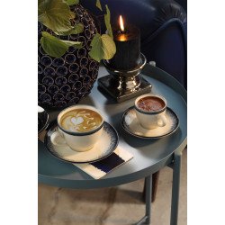 Сервиз за кафе Kütahya Porcelain 12 части, 6 човека, бяло и синьо