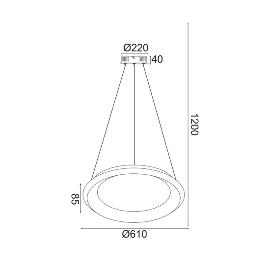 LED Полилей DIANA 61см димируем черен LED Полилей DIANA 61см димируем черен