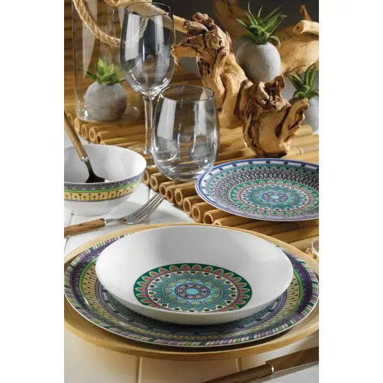 Сервиз за хранене Kütahya Porcelain 24 части, 6 човека, многоцветен Сервиз за хранене Kütahya Porcelain 24 части, 6 човека, многоцветен