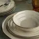 Сервиз за хранене Kütahya Porcelain 24 части, 6 човека, бежов цвят и кафяв кант