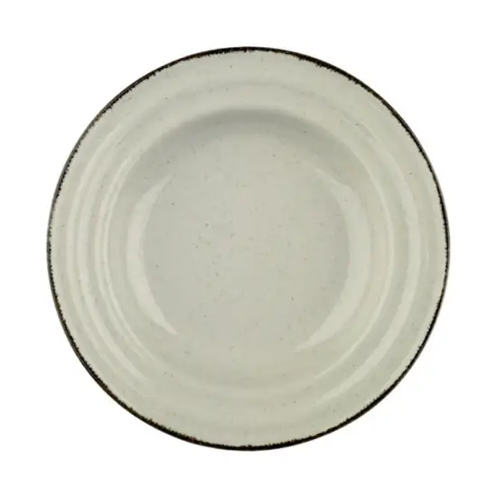Сервиз за хранене Kütahya Porcelain 24 части, 6 човека, бежов цвят и кафяв кант
