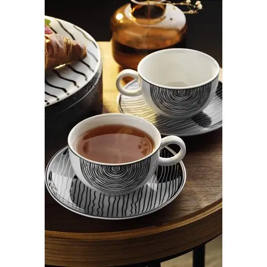 Сервиз за кафе и чай Kütahya Porcelain 12 части, 6 човека, цвят бяло и черно Сервиз за кафе и чай Kütahya Porcelain 12 части, 6 човека, цвят бяло и черно